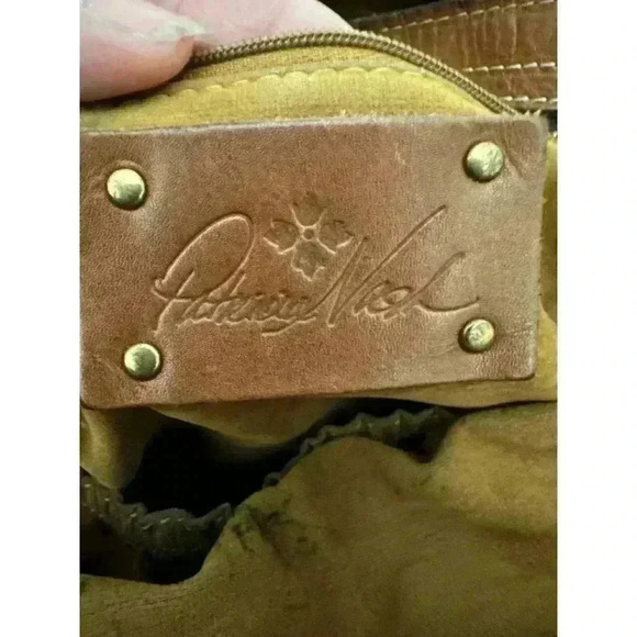 Patricia Nash Poppy Tote Shoulder Bag, 100% Italian Leather, Tan, Top Zip - Picture 2 of 12